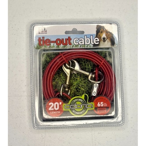 Prevue Pet Products Other - Prevue Pet Products 20ft Heavy Duty Dog Tie Out Cable Coiled Strength Red